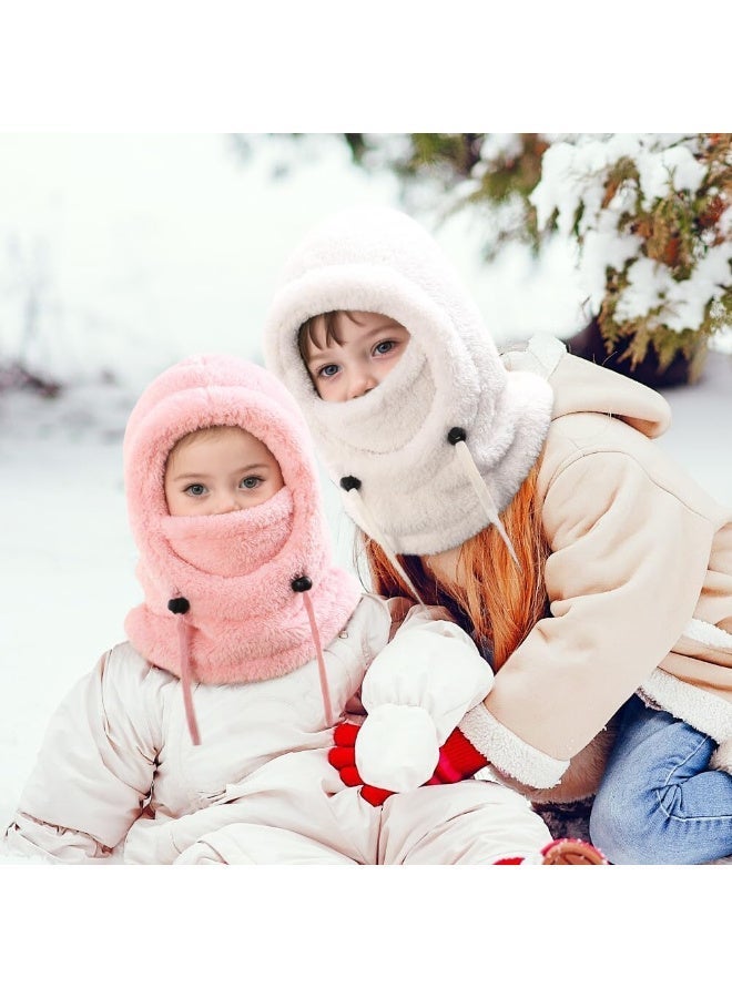 بينكو كمامات واند برووف، باليكلاڤا حرارية من الفراء، مع خيط تضبط، قبعة سنيود، دافئ للرقبة، سنيود حراري للفناء والجليد، للزِّلّة، ركوب التزلج على الثلج، ركوب الدراجات النارية، المشي في البرية، العمل في الهواء الطلق (الحجم M، الأبيض) - Image 4